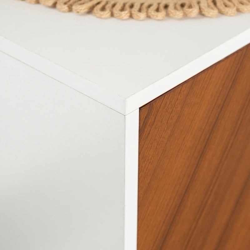 58-inch Mid-Century Modern 4-Door Buffet with Tapered Legs