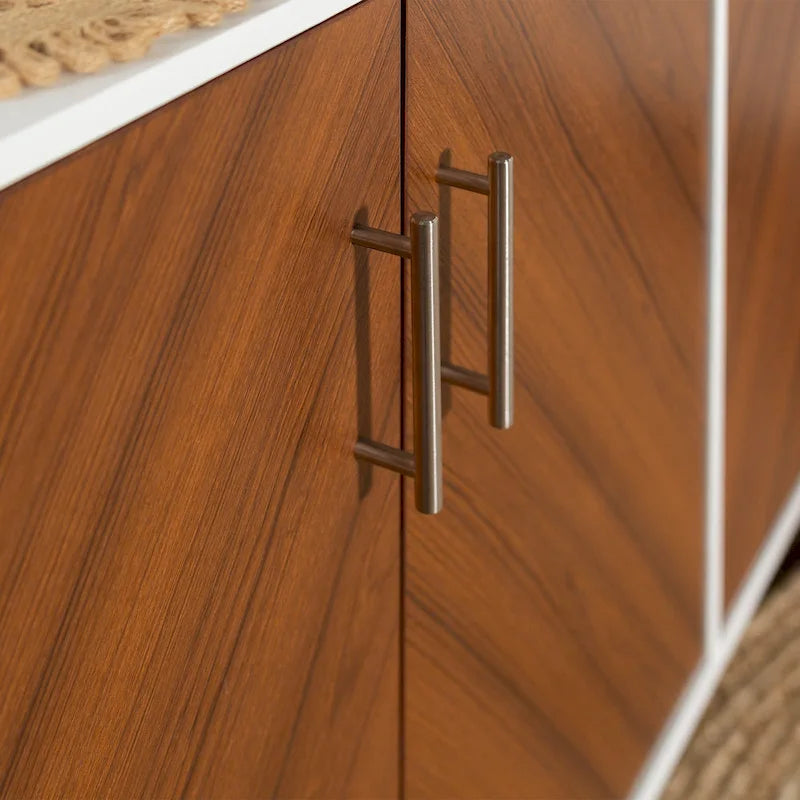 58-inch Mid-Century Modern 4-Door Buffet with Tapered Legs