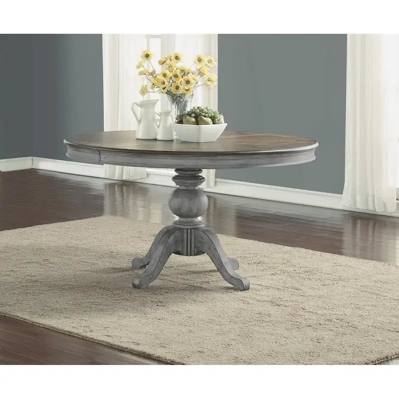 Table à manger sur pied en bois gris - 72 x 30 x 54