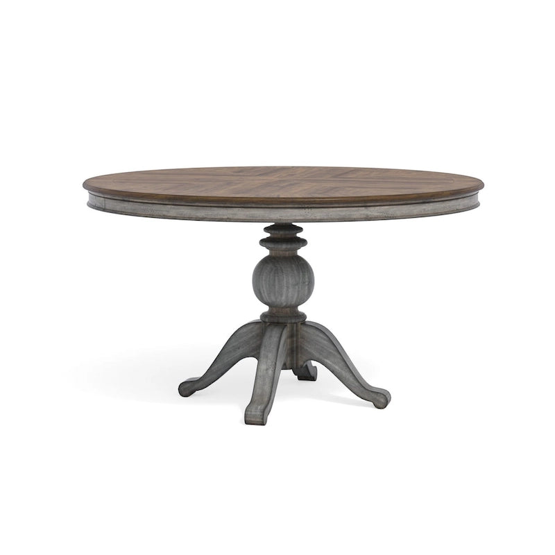 Table à manger sur pied en bois gris - 72 x 30 x 54