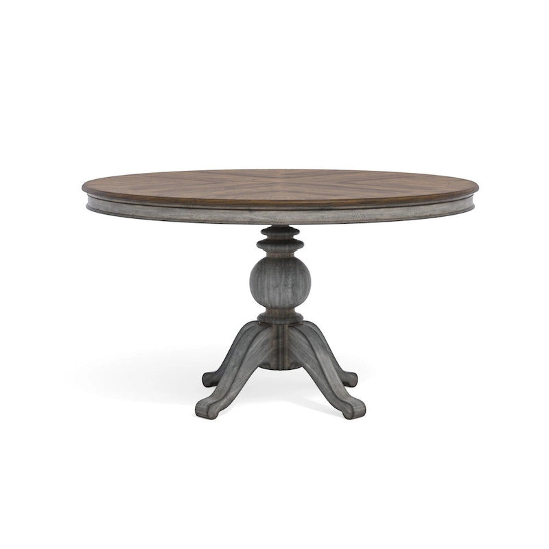 Table à manger sur pied en bois gris - 72 x 30 x 54