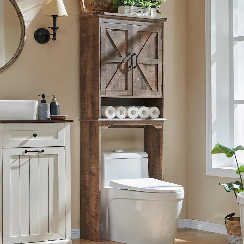 Farmhouse Over The Toilet Storage Cabinet, 67 Tall Bathroom Cabinet