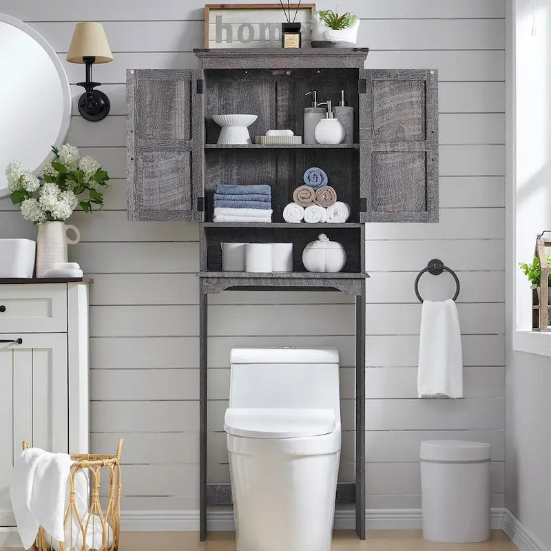 Meuble de rangement de ferme au-dessus des toilettes, meuble de salle de bain de 170 cm de haut