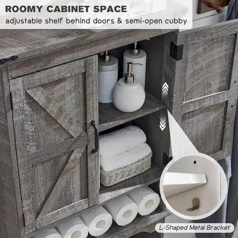 Meuble de rangement de ferme au-dessus des toilettes, meuble de salle de bain de 170 cm de haut