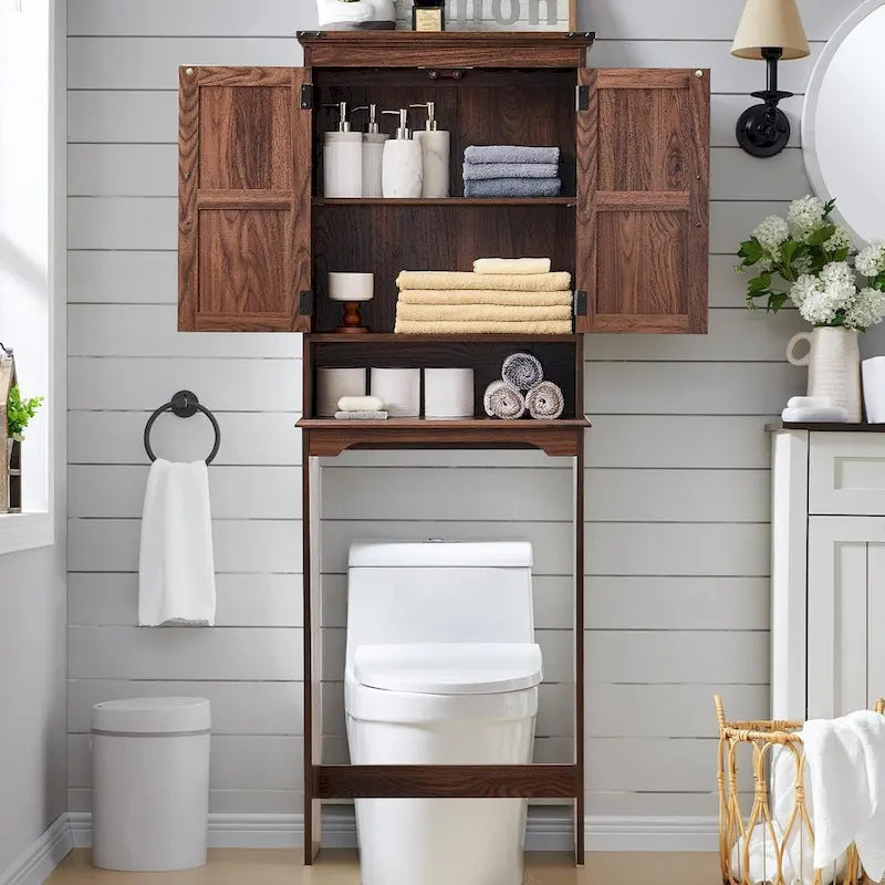 Meuble de rangement de ferme au-dessus des toilettes, meuble de salle de bain de 170 cm de haut