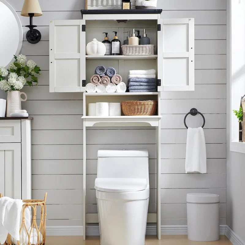 Meuble de rangement de ferme au-dessus des toilettes, meuble de salle de bain de 170 cm de haut