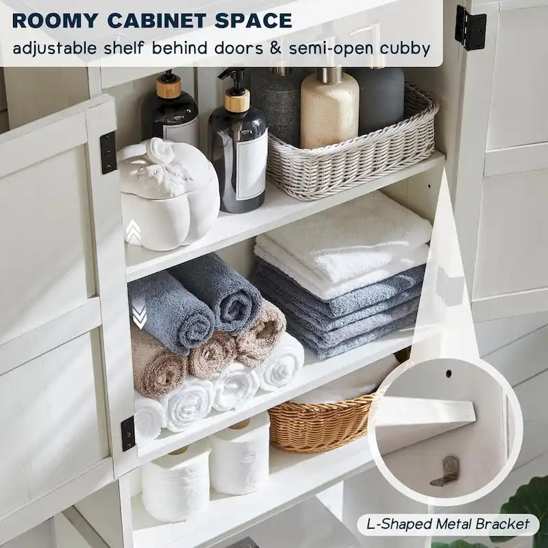Meuble de rangement de ferme au-dessus des toilettes, meuble de salle de bain de 170 cm de haut