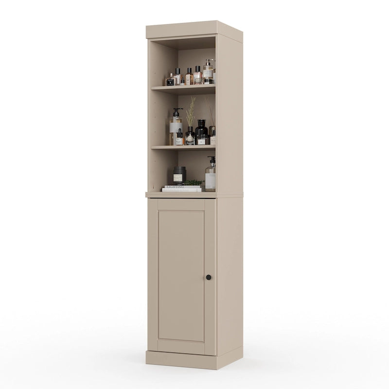 100% Solid Wood 16.5" Bathroom Storage Cabinet with Adjustable Shelves