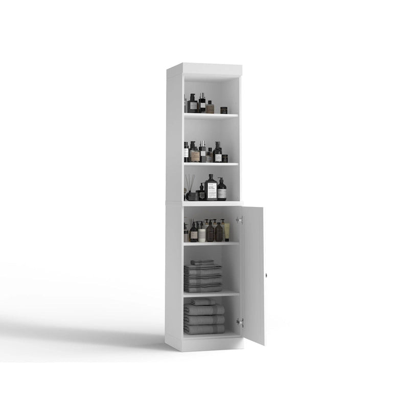 100% Solid Wood 16.5" Bathroom Storage Cabinet with Adjustable Shelves
