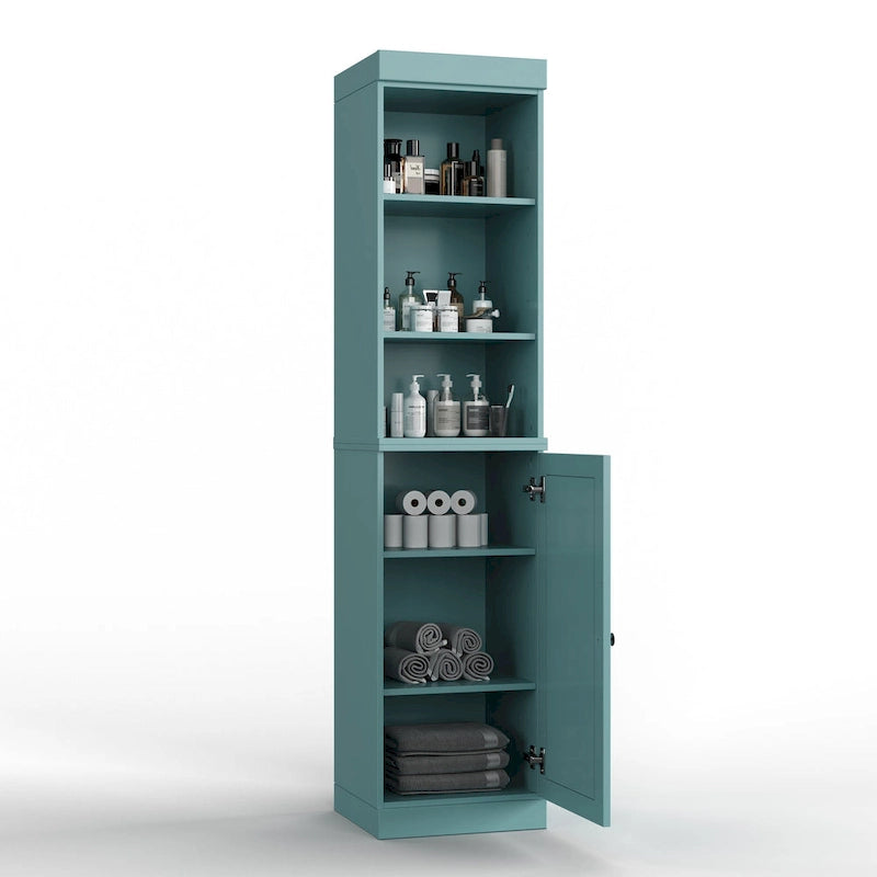 100% Solid Wood 16.5" Bathroom Storage Cabinet with Adjustable Shelves