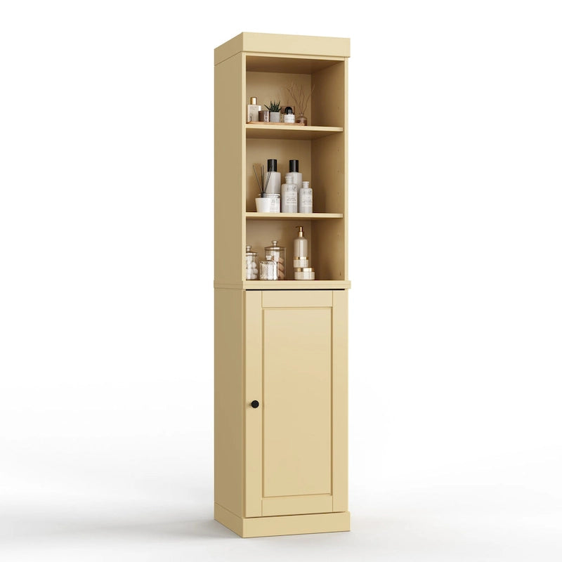100% Solid Wood 16.5" Bathroom Storage Cabinet with Adjustable Shelves
