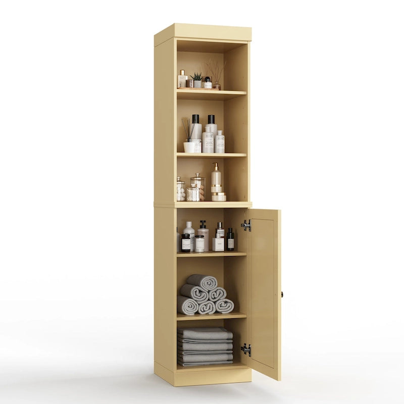 100% Solid Wood 16.5" Bathroom Storage Cabinet with Adjustable Shelves