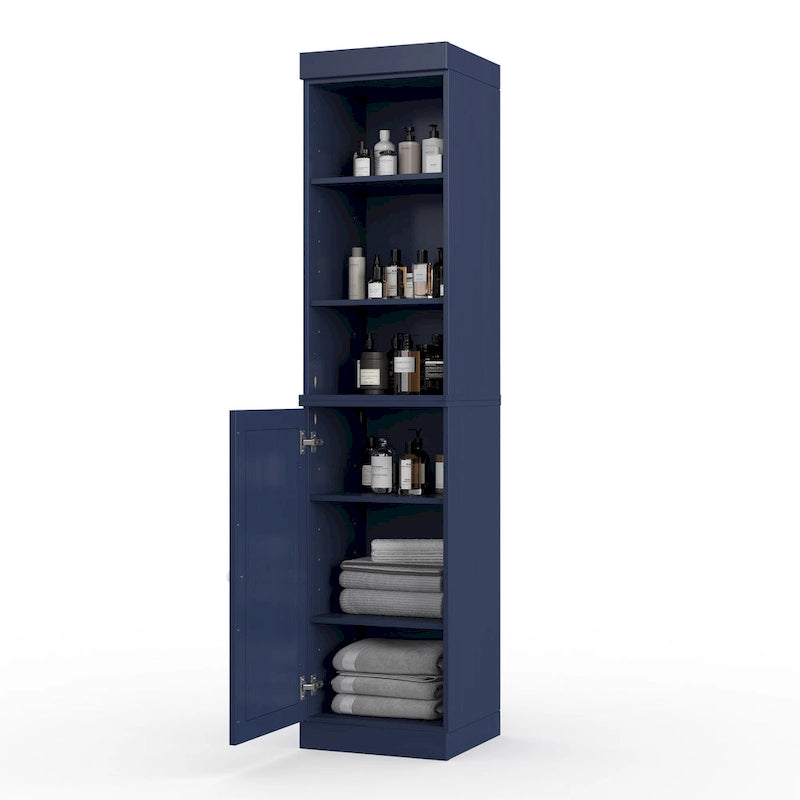 100% Solid Wood 16.5" Bathroom Storage Cabinet with Adjustable Shelves