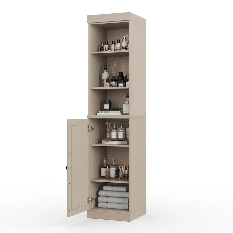 100% Solid Wood 16.5" Bathroom Storage Cabinet with Adjustable Shelves