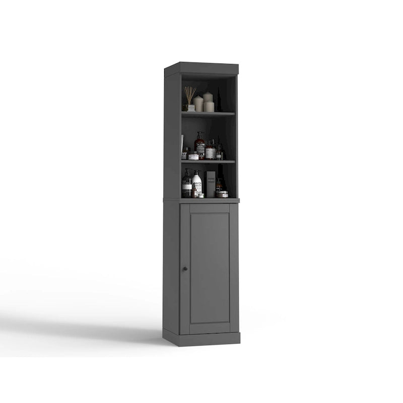 100% Solid Wood 16.5" Bathroom Storage Cabinet with Adjustable Shelves