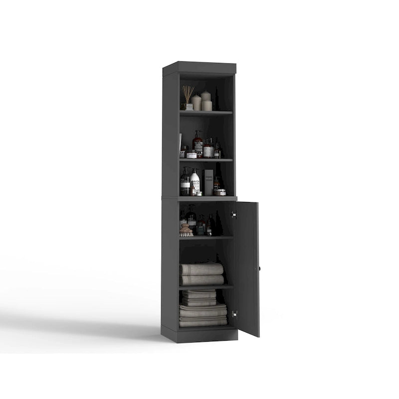 100% Solid Wood 16.5" Bathroom Storage Cabinet with Adjustable Shelves