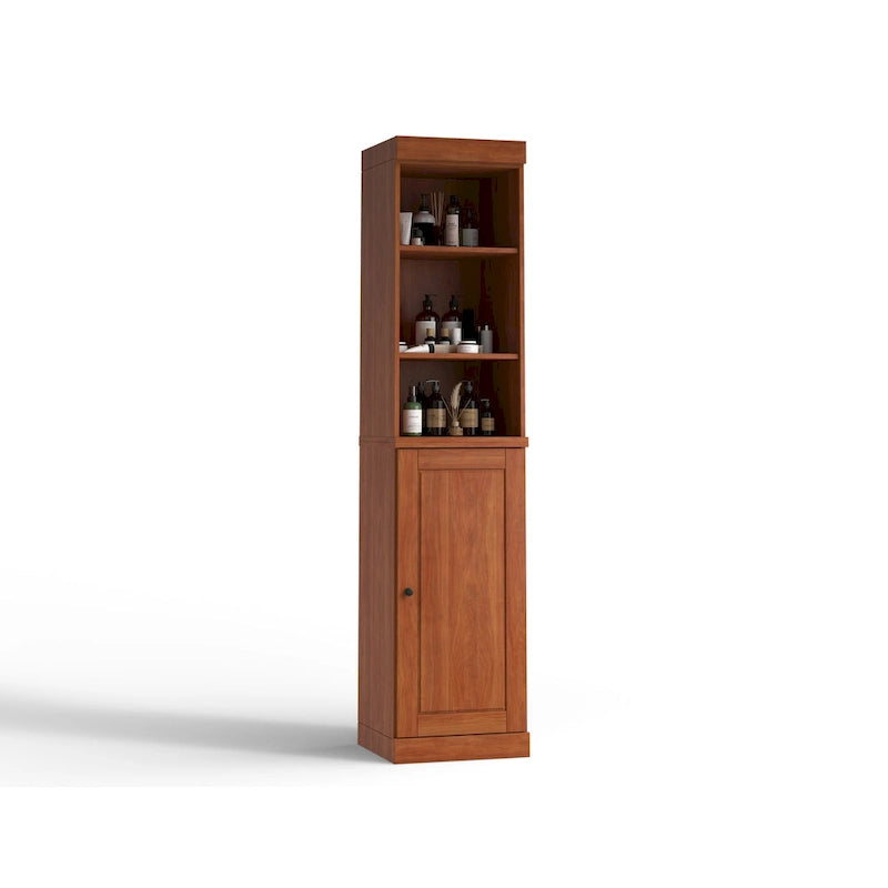 100% Solid Wood 16.5" Bathroom Storage Cabinet with Adjustable Shelves