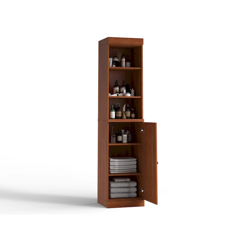 100% Solid Wood 16.5" Bathroom Storage Cabinet with Adjustable Shelves