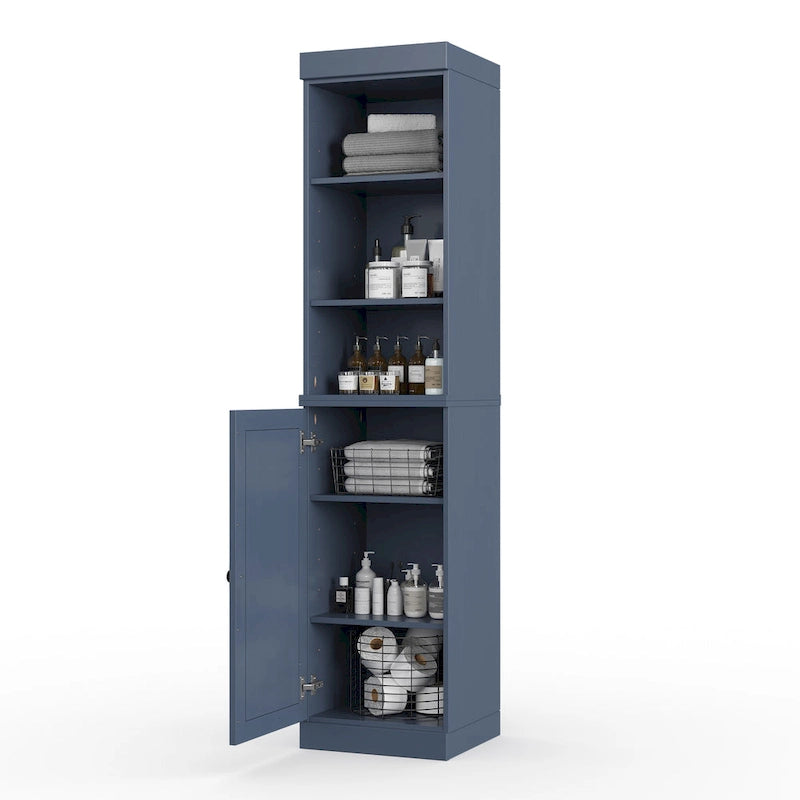 100% Solid Wood 16.5" Bathroom Storage Cabinet with Adjustable Shelves