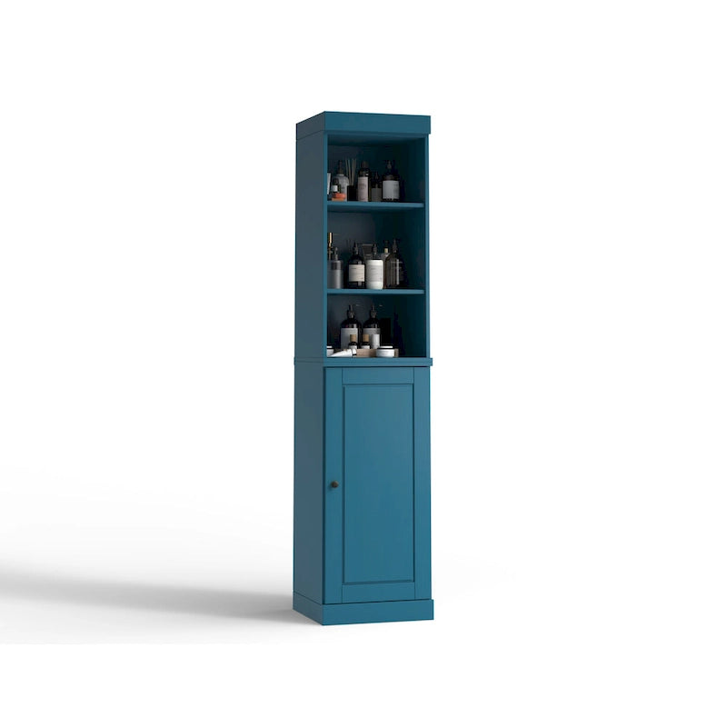 100% Solid Wood 16.5" Bathroom Storage Cabinet with Adjustable Shelves