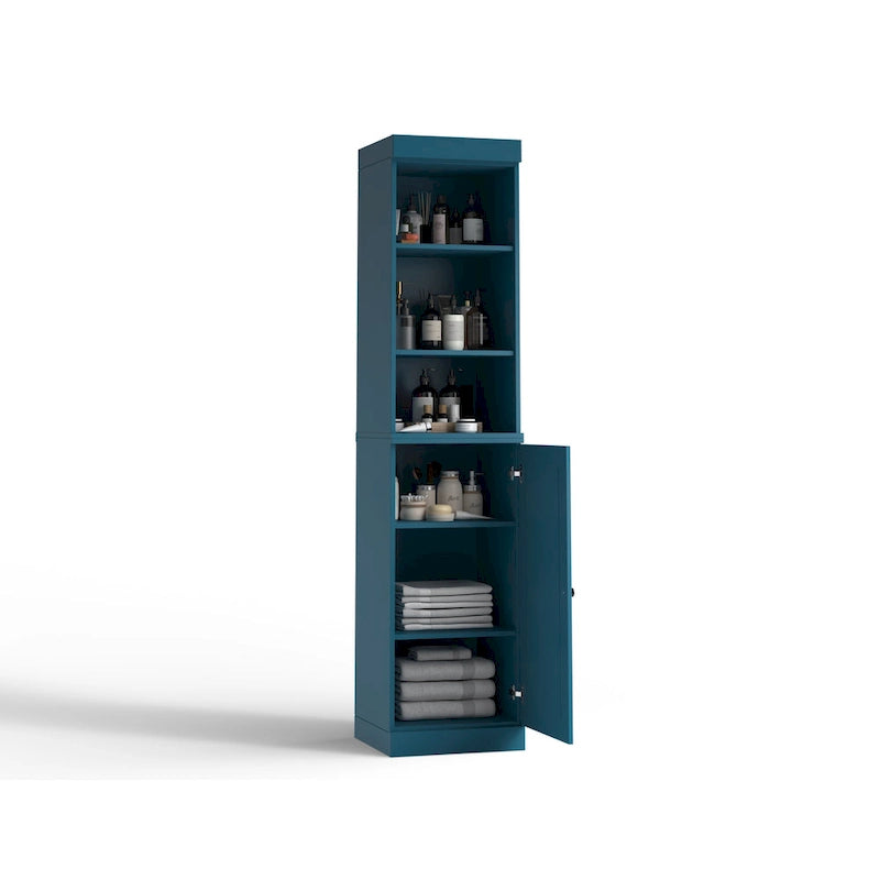 100% Solid Wood 16.5" Bathroom Storage Cabinet with Adjustable Shelves