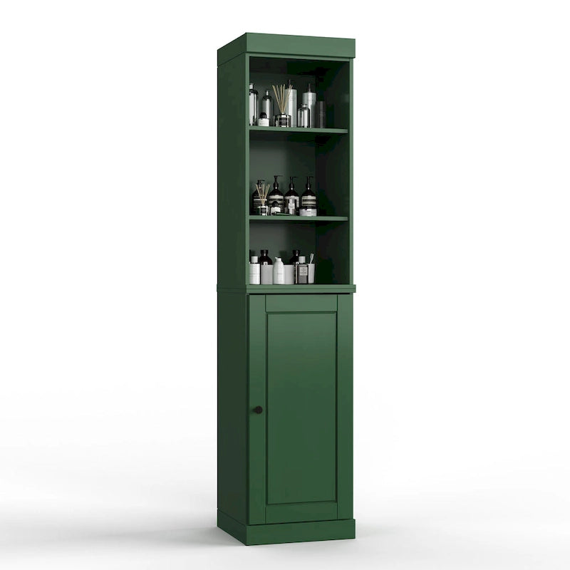 100% Solid Wood 16.5" Bathroom Storage Cabinet with Adjustable Shelves