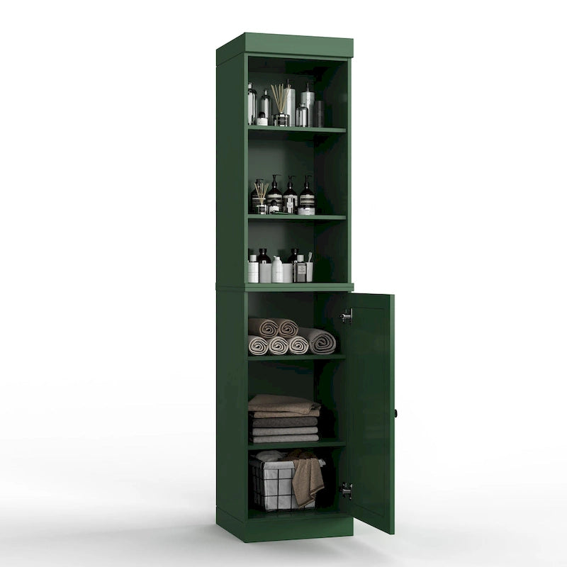 100% Solid Wood 16.5" Bathroom Storage Cabinet with Adjustable Shelves