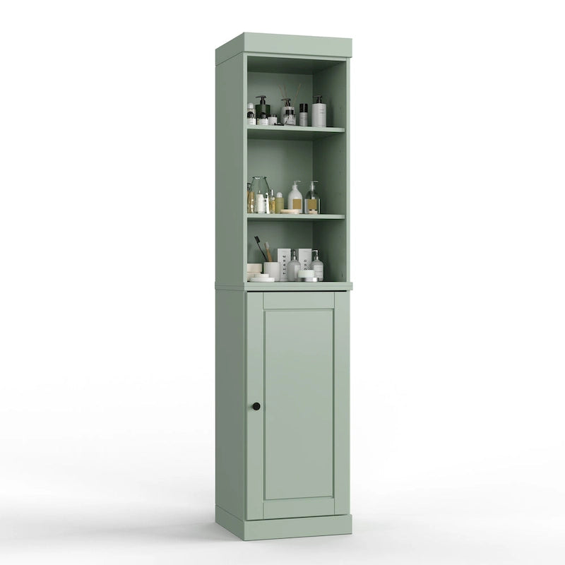 100% Solid Wood 16.5" Bathroom Storage Cabinet with Adjustable Shelves