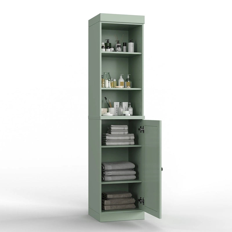 100% Solid Wood 16.5" Bathroom Storage Cabinet with Adjustable Shelves