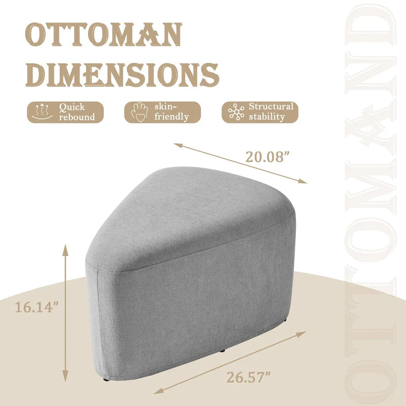 Pouf triangulaire ottoman en tissu moderne