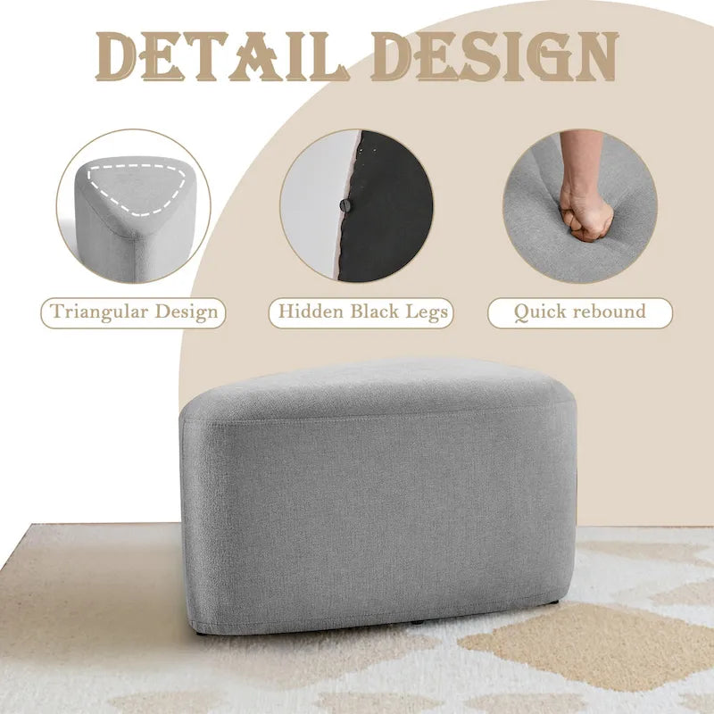 Pouf triangulaire ottoman en tissu moderne
