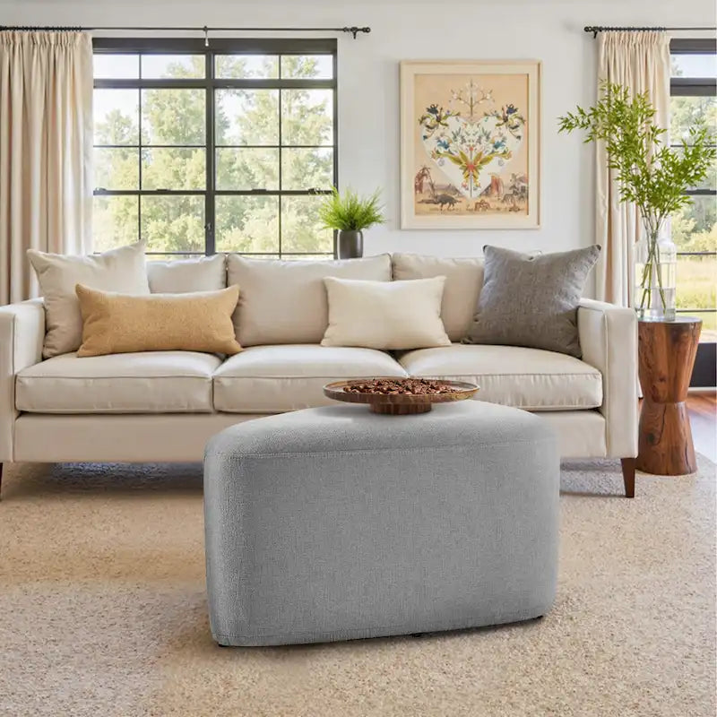 Pouf triangulaire ottoman en tissu moderne