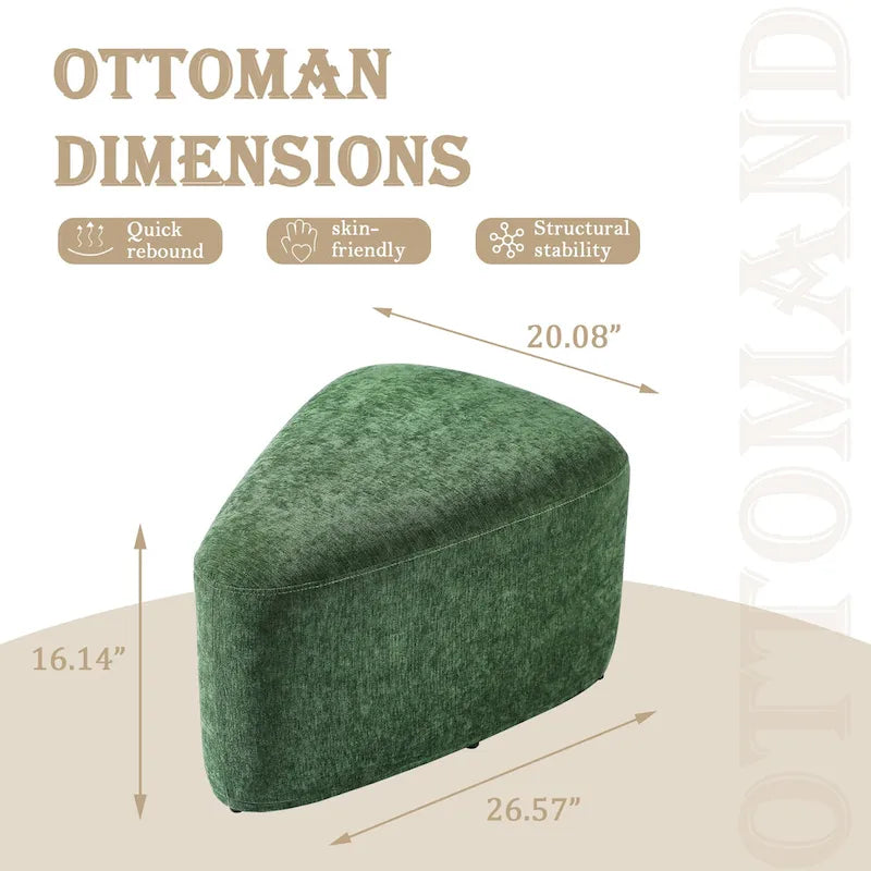 Pouf triangulaire ottoman en tissu moderne