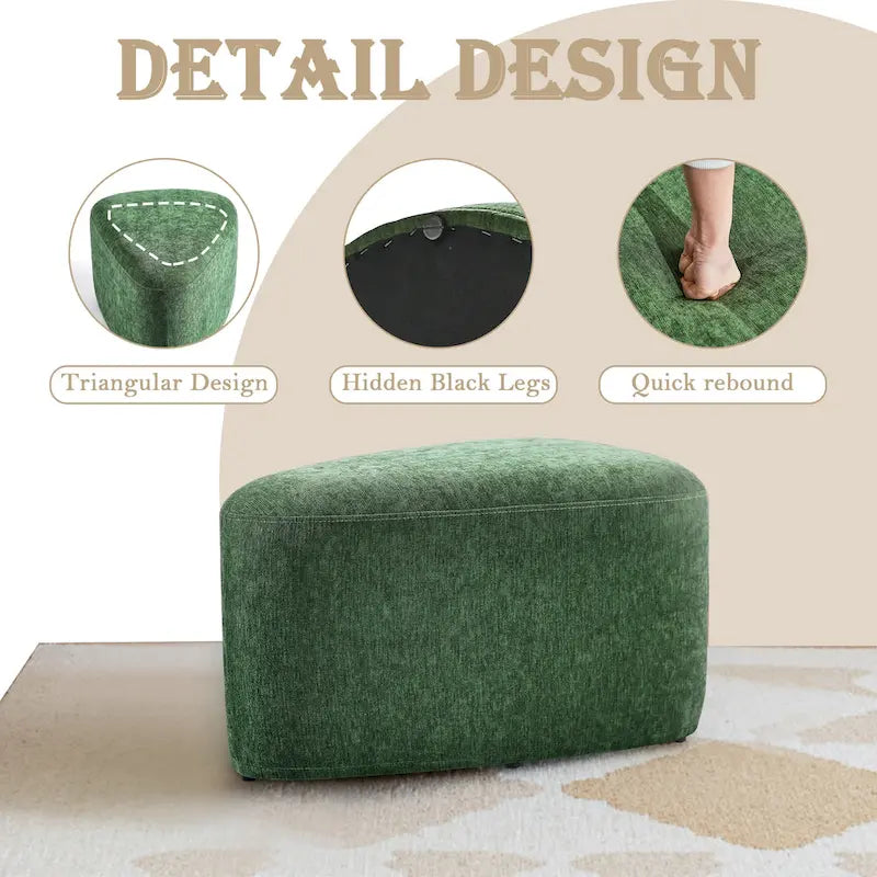 Pouf triangulaire ottoman en tissu moderne