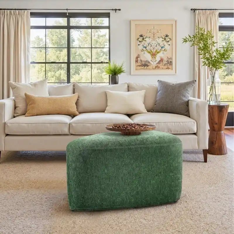 Pouf triangulaire ottoman en tissu moderne
