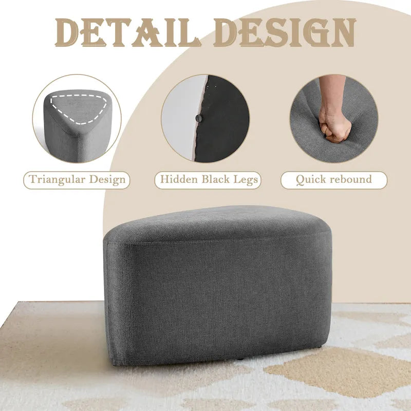 Pouf triangulaire ottoman en tissu moderne