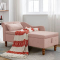 Méridienne en velours touffeté rose de 58,26 po avec rangement