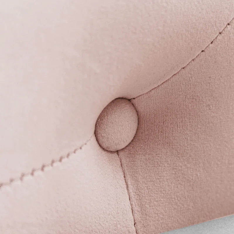 Méridienne en velours touffeté rose de 58,26 po avec rangement