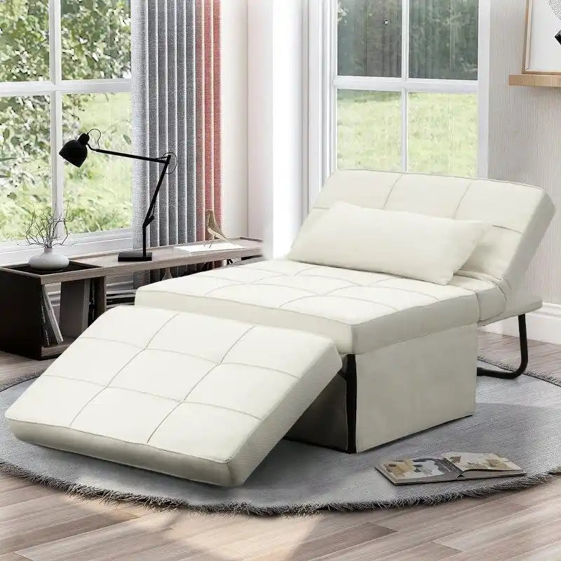 4-in-1 Adjustable Sleeper Sofa Chair with Ottoman