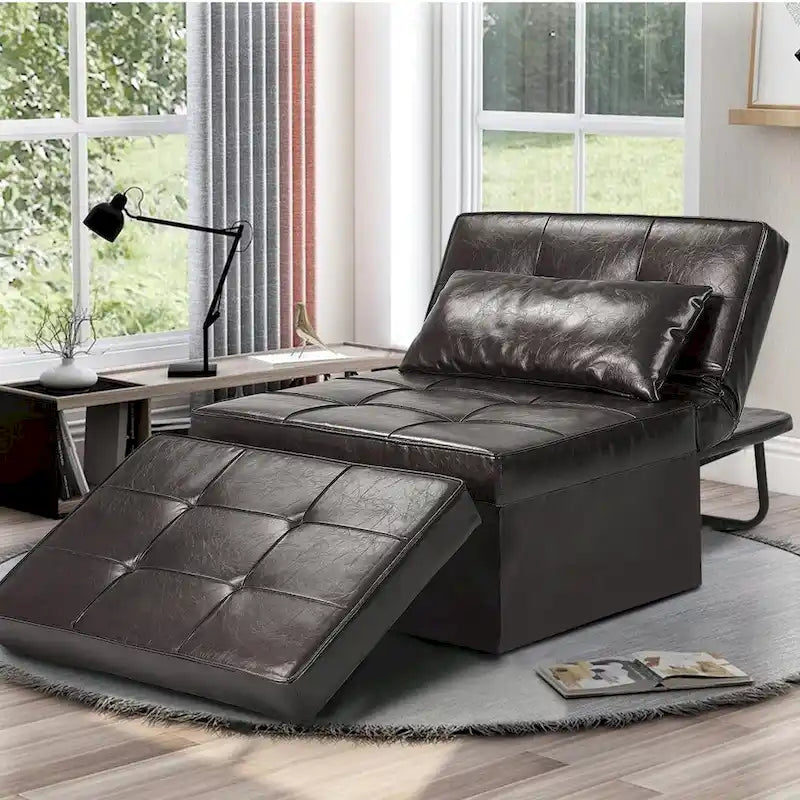 4-in-1 Adjustable Sleeper Sofa Chair with Ottoman