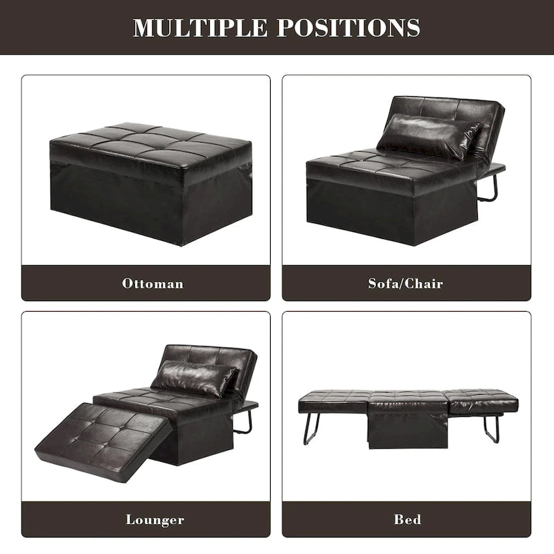 4-in-1 Adjustable Sleeper Sofa Chair with Ottoman