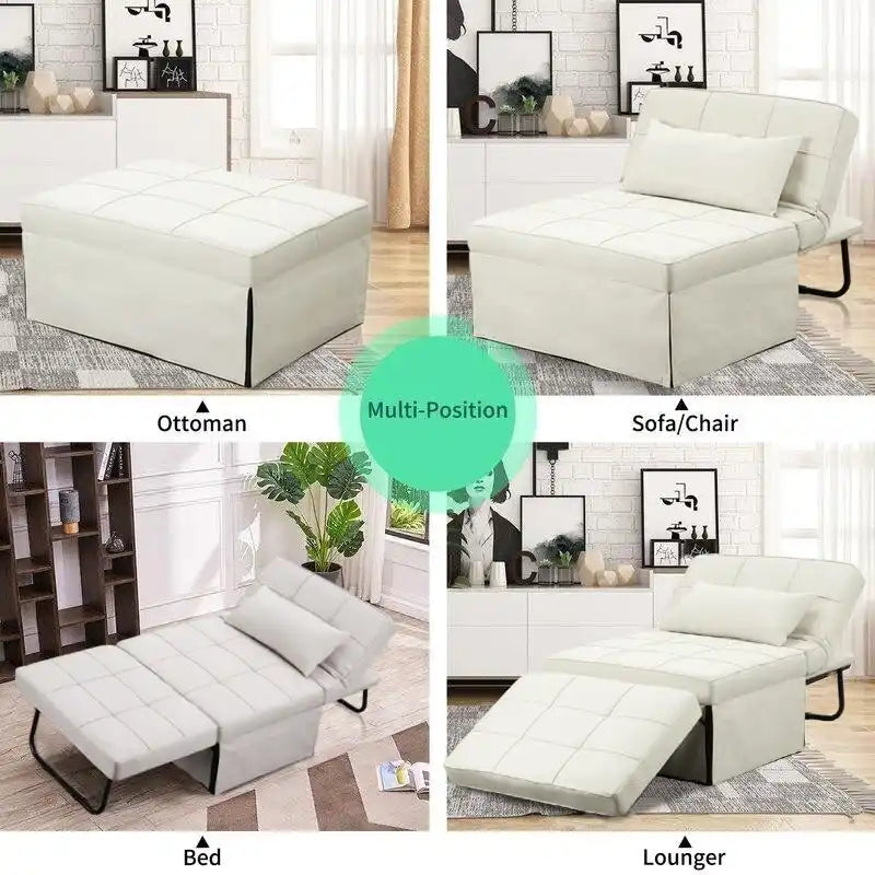 4-in-1 Adjustable Sleeper Sofa Chair with Ottoman