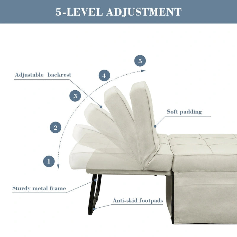 4-in-1 Adjustable Sleeper Sofa Chair with Ottoman