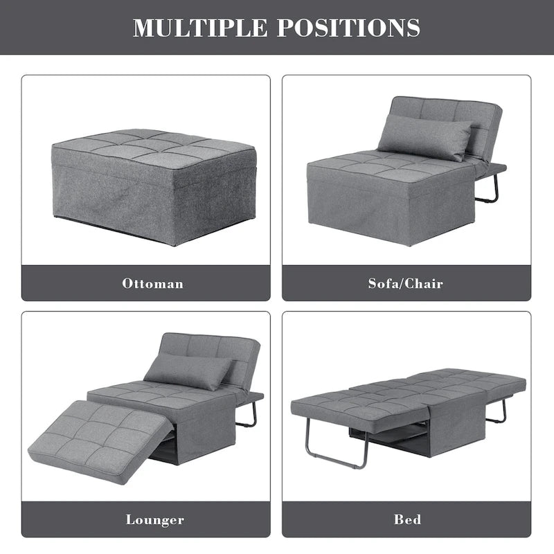 4-in-1 Adjustable Sleeper Sofa Chair with Ottoman