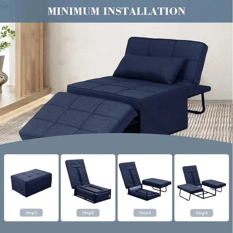 4-in-1 Adjustable Sleeper Sofa Chair with Ottoman