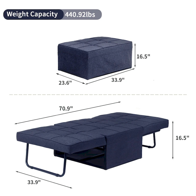 4-in-1 Adjustable Sleeper Sofa Chair with Ottoman