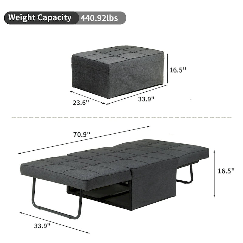 4-in-1 Adjustable Sleeper Sofa Chair with Ottoman