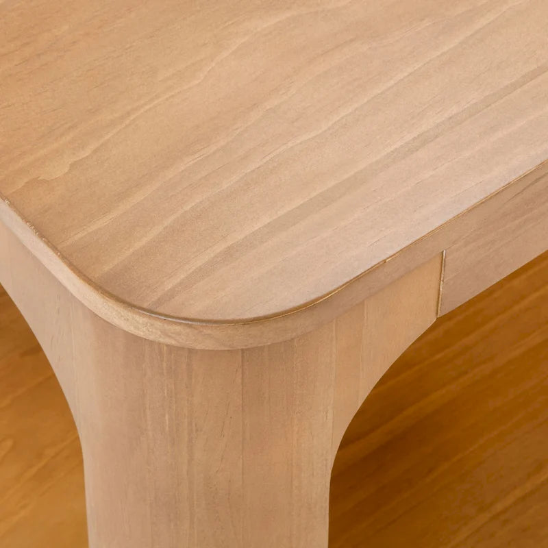 Table d'appoint rectangulaire en pin massif avec étagère - 63,5 cm