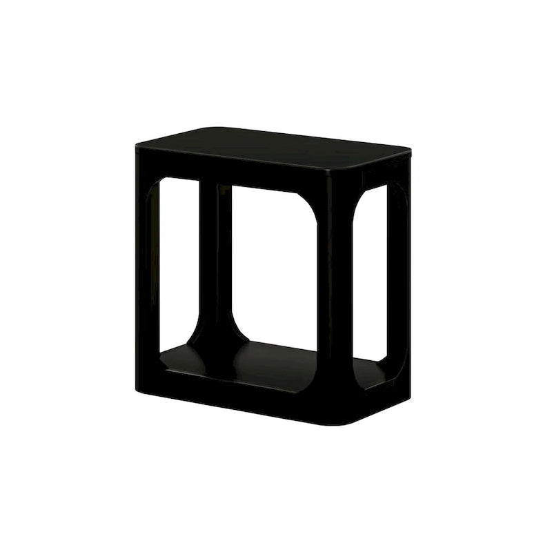 Table d'appoint rectangulaire en pin massif avec étagère - 63,5 cm