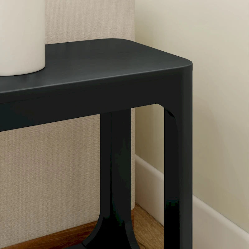 Table d'appoint rectangulaire en pin massif avec étagère - 63,5 cm
